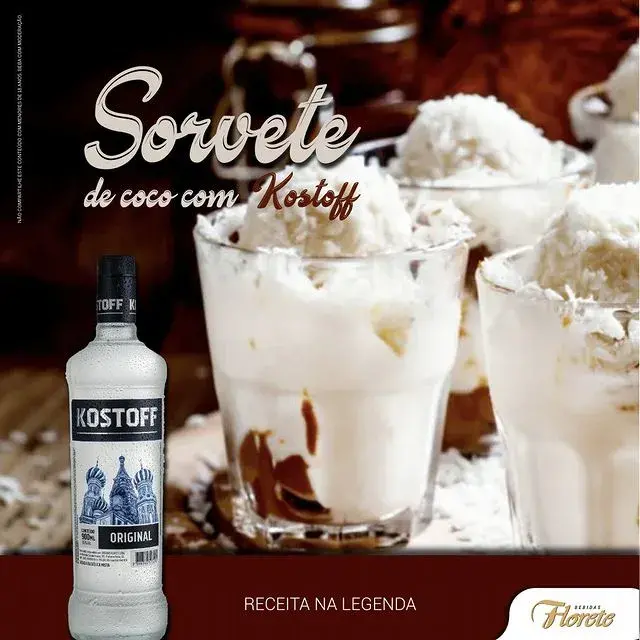 Bebidas Florete Sorvete de Coco com Kostoff