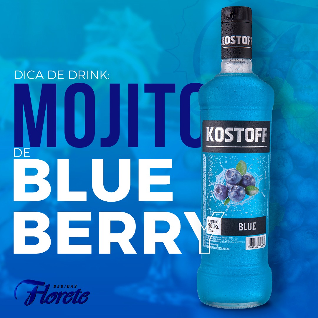 Bebidas Florete Dica de Drink: Mojito de Blue Berry